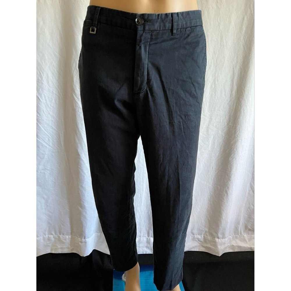 Ermenegildo Zegna Men's Pleated Pants Confort Black Straight Fit Size 52